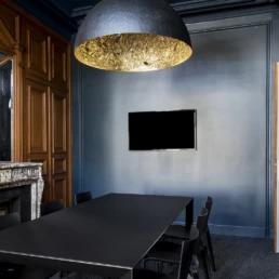 Aménager un espace de travail - étude notariale à Wattrelos - bureau bleu gris -Maison Touro