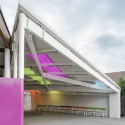 Construire un préau scolaire à Neuville-en-Ferrain - vue de-exterieur- Maison Touro